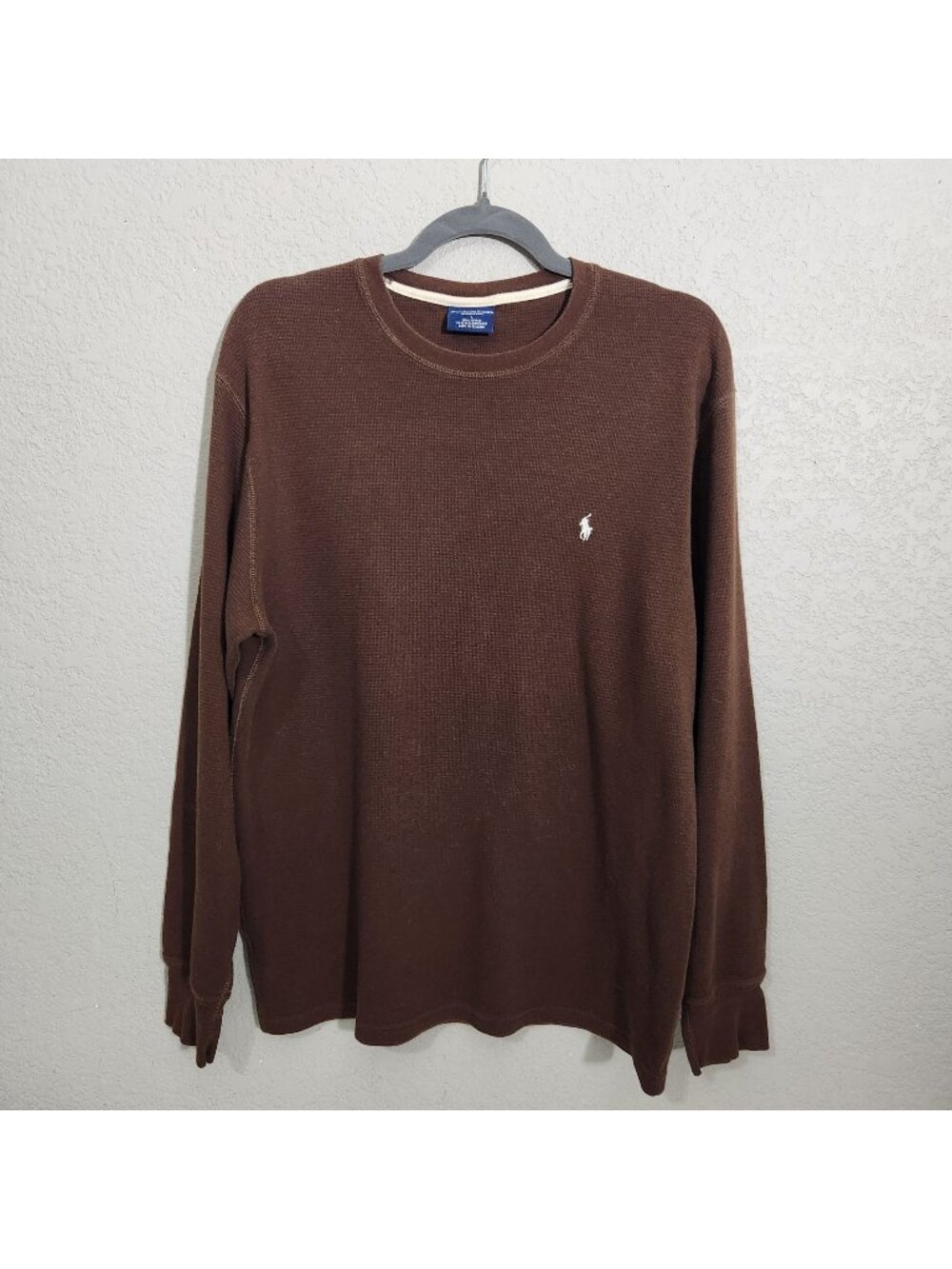 Polo Ralph Lauren Mens Brown Long Sleeve Crew Neck Sleepwear Shirt L